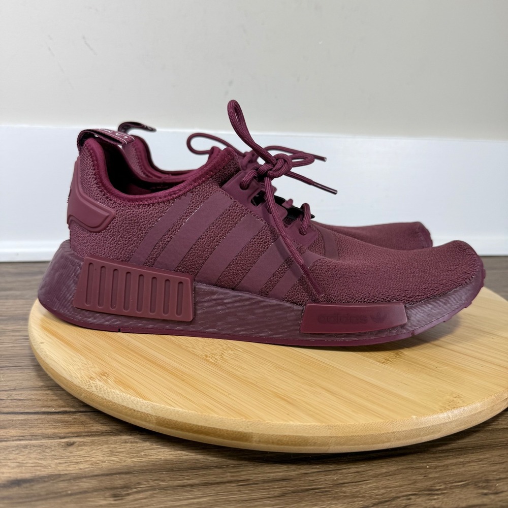 Adidas NMD R1 Running Shoes Womens 9 Burgundy Primegreen GX8384 Athleisure Wine